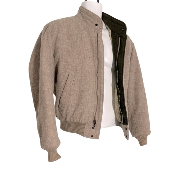 Vtg Town & Country by Gordon & Ferguson Wool Blend w/ Sherpa BomberJacket Mens M - Picture 1 of 11
